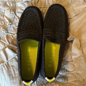Rothy's Black Slip-On Loafers with Knit Texture